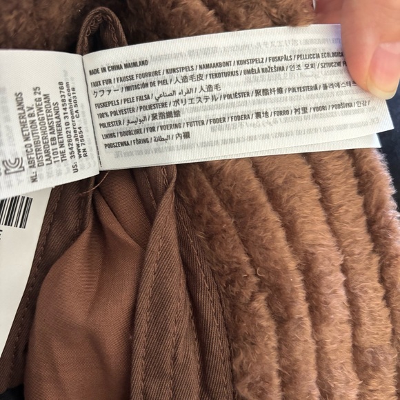 Hollister Sherpa Bucket Hat Brown Teddy Fleece Faux Fur One Size NWT - Picture 5 of 5